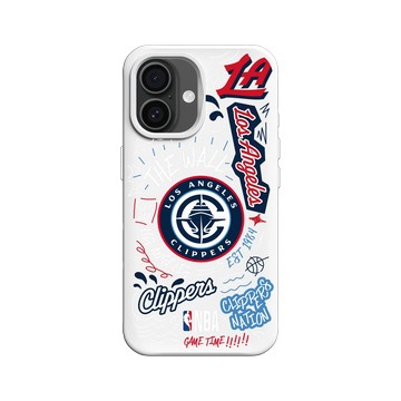 iPhone 16 SolidX 白 - NBA - 塗鴉系列-洛杉磯快艇 Los Angeles Clippers - Graffiti