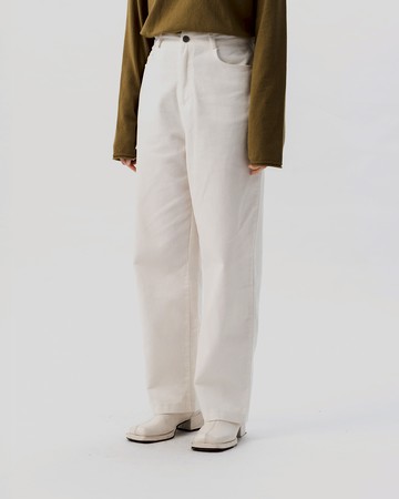 質感素面燈芯絨長褲-白 S/M/L