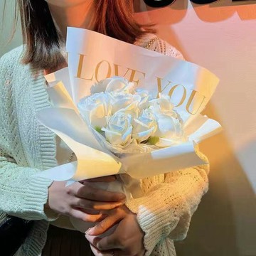 ❀【花中世界】❀碎冰藍紫永生花皁花束玫瑰成品仿真七夕情人節生日送女友老師閨蜜
