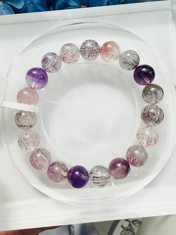 小資本多礦細絲星閃9.9-10.8mm29.37g紫超七帶礦帶髮三輪骨