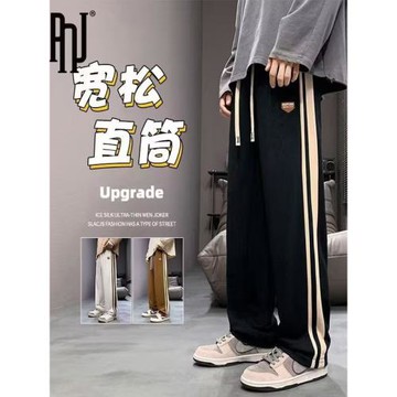清倉撿漏燈芯絨褲子男款春秋季新款直筒寬松垂感衛褲運動休閑長褲