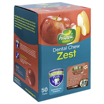 happi DOGGY 纖嚼 無穀健齒棒 50入 Active Plus配方  蘋果  1盒
