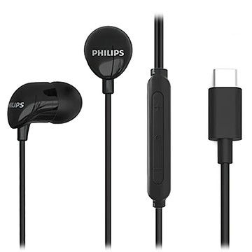 PHILIPS 飛利浦 完美氣密高音質入耳式Type C耳機附麥克風  TAE2146BK  黑色