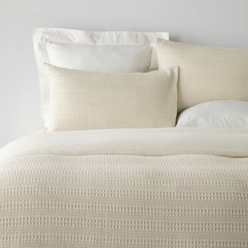 (組)艾禮思300織華夫格純棉床被四件組雙人 月牙白