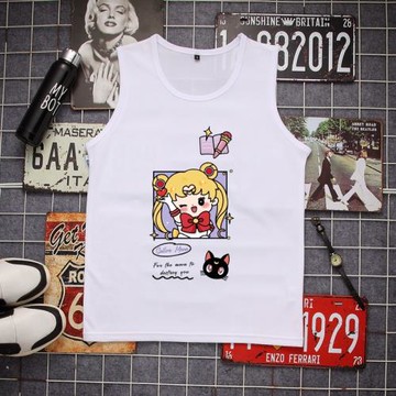 動漫周邊美少女戰士聯名青春潮流ins簡約青少年潮流時尚背心衣服