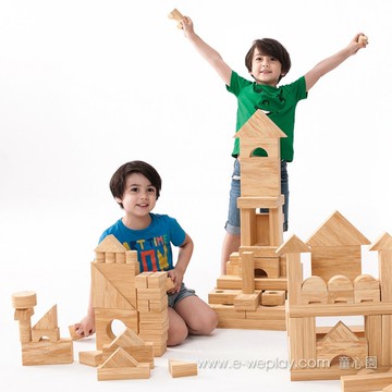 【Weplay】身體潛能開發系列【創意互動】軟質木紋積木-152件 ATG-KC2802