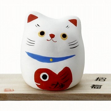 【Yourtableware】禮物獨家 日本 作舍窯 手繪招財貓和鯛魚 擺飾