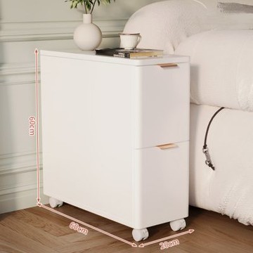 床頭櫃 沙發邊几 20*60*60側邊櫃 輕奢小桌子 可移動角几 床頭夾縫小櫃子 極窄床頭櫃