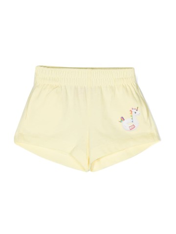 Diesel Kids - graphic-print cotton shorts - kids - Cotton - 9-12 mth - Yellow