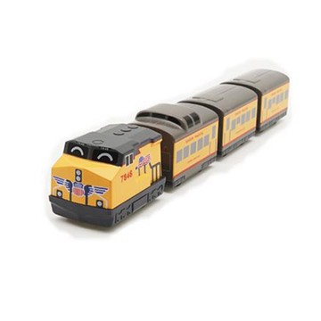 美國鐵路UNION PACIFIC 柴電機車 鐵支路4節迴力小列車 迴力車 壓克力盒裝 QV038T1 TR台灣鐵道