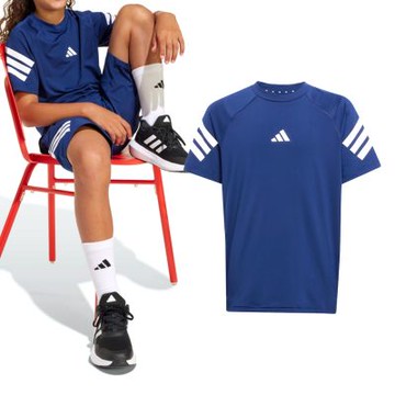 Adidas J Spr Tee 大童 藍色 訓練 吸濕排汗 運動 休閒 短袖 JD0120