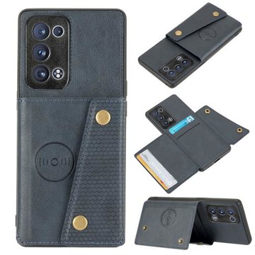 OPPOReno6Pro手機殼可插卡帶卡包放卡零錢創意車載磁吸Reno6保護套全包邊防摔5Pro公交門禁銀行卡槽商務個性