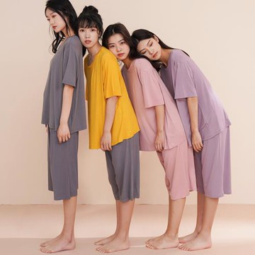 【藍尼居家】★高彈手感柔和舒適居家套裝(女睡衣/家居服/舒適/兩件式)