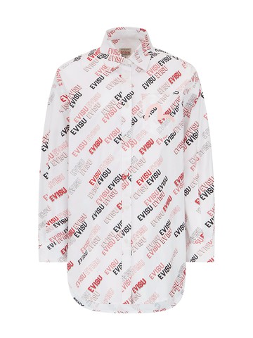 Allover Logo Print Shirt Dress