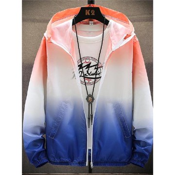 冰絲防曬衣男夏季外套百搭潮流透氣2025潮牌漸變色薄款釣魚衣服潮