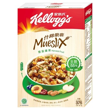 家樂氏什錦果麥 Mueslix 豐富纖果 全穀 55% 高纖高鐵  375g  1盒