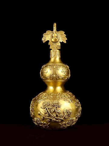 四季平安純銅葫蘆擺件招家居裝飾品桌面擺設財位工藝品