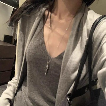 限時特賣🔥 【店鋪熱銷】Y2K枯木吊墜項鏈女小衆設計感輕奢簡約長款鎖骨鏈甜酷百搭毛衣鏈