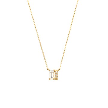 白色拓帕石鑽石項鍊