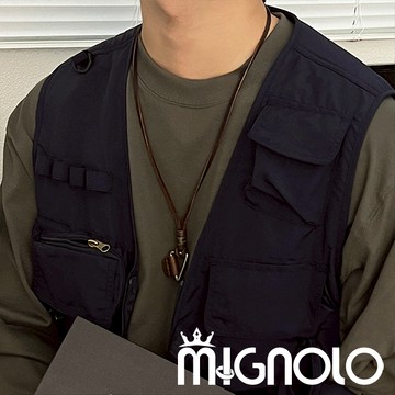 MIGNOLO💫 復古皮繩三角項鍊 街風 復古 個性 項鍊  長鍊 皮繩 街頭 嘻哈