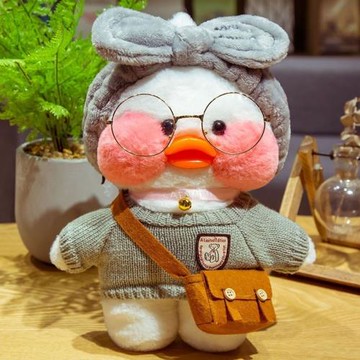 發帶款玻尿酸網紅鴨公仔毛絨玩具小黃鴨可愛玩偶少女心娃娃圣誕節