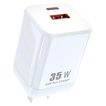 INTOPIC 廣鼎 PD35W電源供應器 GaN氮化鎵快速充電器 USB-C USB-A  白色  1個