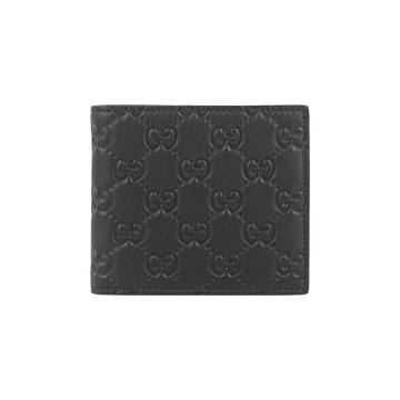 [平輸]GUCCI GG Emblem 壓紋標誌對開零錢袋短夾(黑色)
