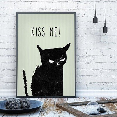 愛を運んできてくれる黒猫 ※額縁付き r400