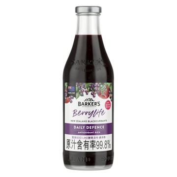 綠邦Barkers 黑醋栗鮮果露4瓶(710ml/瓶)
