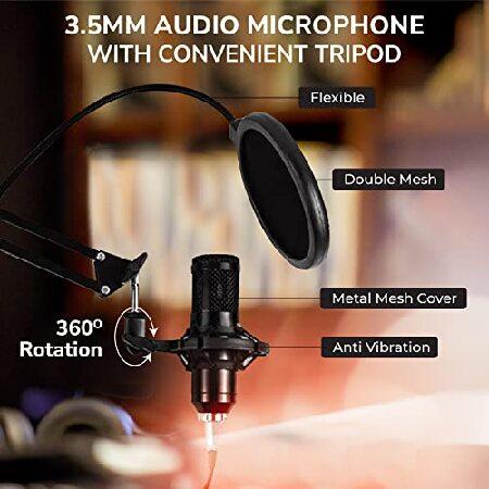 Prisciliano Podcast equipment bundle. Audio Interface with condenser microphone ＆ accesories: Sound Card Mixer. Podcast Studio equipment for Live Str