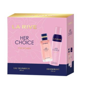 LA RIVE HER CHOICE FOR WOMEN淡香精禮盒(100ml+噴霧150ml)橙花/佛手柑/茉莉/麝香