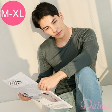 保暖衣 (M-XL)磨毛裹裡絨輕量圓領保暖衣_灰色#7550