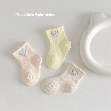 🍭臺灣出貨🍭嬰兒襪子夏季薄款卡通棉純白色新生兒可愛網眼透氣寶寶鬆口卷邊襪