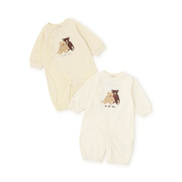 petit main 品牌旗艦店 童裝【泰迪熊】【正版授權】貼布刺繡 2WAY 連身衣 【日本直接出貨】