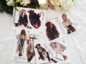 波西米亞狂想曲人物貼紙 - 白色印刷PET (philip's store)