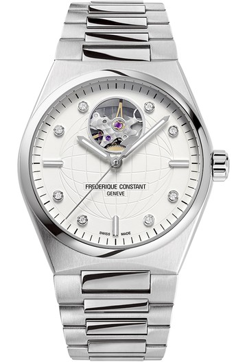 CONSTANT 康斯登 HIGHLIFE LADIES 系列 雙心開芯機械女腕錶(FC-310SD2NH6B)-34mm-白面鋼帶【刷卡回饋 分期0利率】【APP下單點數13倍送】