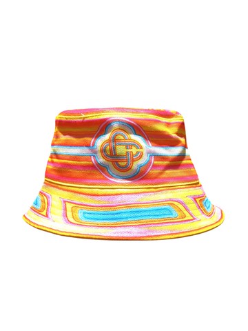 Casablanca Low Rider Printed Denim Bucket Hat Multicolor