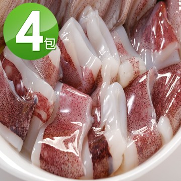 【華得水產】澎湖透抽切片4包組(280g/包)