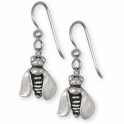 Honey Bee Earrings Jewelry Sterling Silver Handmade Honeybee Earrings BEE9-FW　並行輸入品