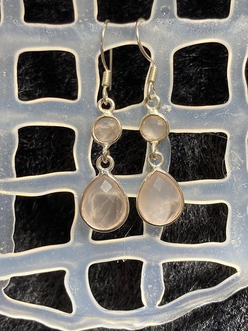 天然 粉水晶 特殊切割 纏繞工藝 手工製 925純銀