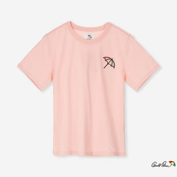 【Arnold Palmer 雨傘】女裝 大傘刺繡圓領短袖T-Shirt（粉紅色）