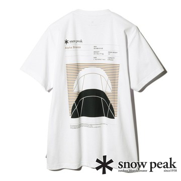 出清特價【日本 snow peak】 Alpha Breeze印花圓領短袖T恤『WH白』TS-U001 戶外.露營.登山