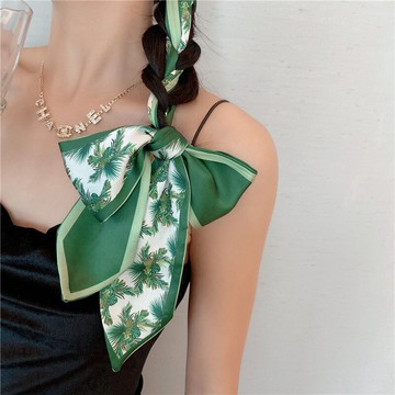 小長條絲巾法式發帶春秋薄款懶人復古絲巾女絲帶裝飾領巾頭巾飄帶