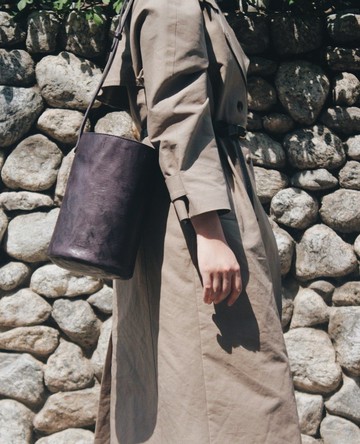 羊皮水洗紋水桶包