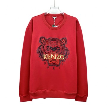 (2XL) kenzo 質感中性寬鬆棉質老虎虎頭紅色長袖上衣
