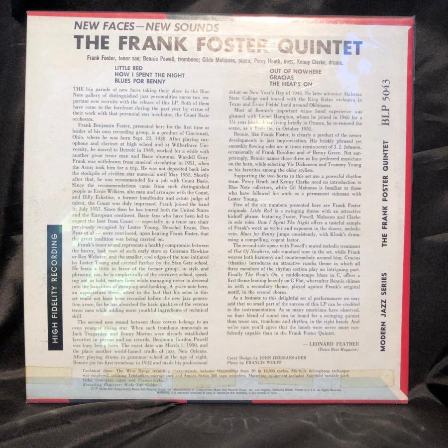 The Frank Foster Quintet  New Faces   New Sounds: Here Comes Frank Foster  10inch Blue Note