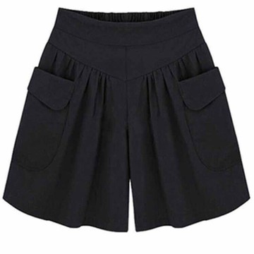 【臺灣出貨 免運】大碼女裝新款短褲女夏季加肥加大碼熱褲顯瘦鬆緊高腰胖妹妹闊腿褲