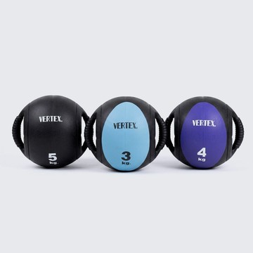VERTEX 台灣製雙手把藥球 3/4/5公斤 藥球 健身藥球 重力球 健身球 橡膠藥球 重量訓練器材 現貨宅配免運