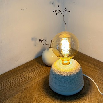 【微光生活】原石紋理手工陶瓷桌燈 侘寂風琥珀光復古夜燈