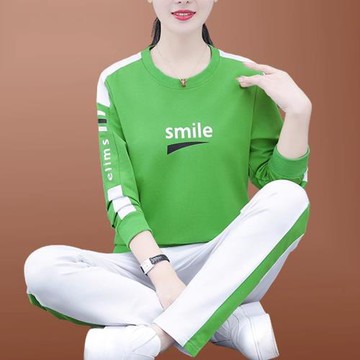 正品牌廣場舞運動服套裝女2024新款春秋款洋氣跳舞休閑兩件套服裝